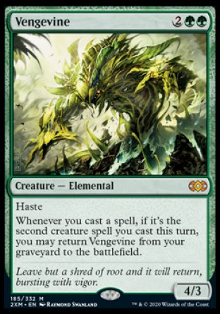 (185/332) Magic The Gathering Double Masters Single: Vengevine Holo Mythic