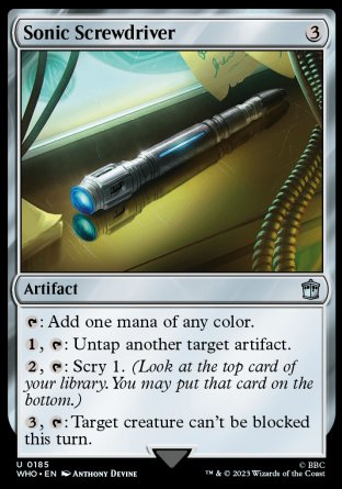 (185) Magic The Gathering Universes Beyond: Doctor Who Single: Sonic Screwdriver (V.2) Holo Uncommon