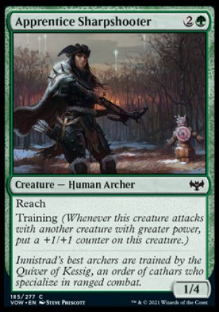 (185) Magic The Gathering Innistrad: Crimson Vow Single: Apprentice Sharpshooter Holo Common