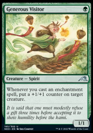 (185) Magic The Gathering Kamigawa: Neon Dynasty Single: Generous Visitor  Uncommon
