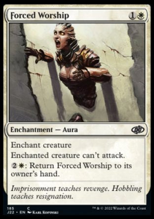 (185) Magic The Gathering Jumpstart 2022 Single: Forced Worship  Common