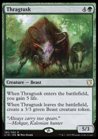 (185) Magic The Gathering Commander 2019 Single: Thragtusk  Rare