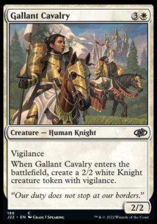(186) Magic The Gathering Jumpstart 2022 Single: Gallant Cavalry  Common