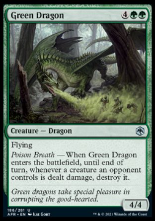(186) Magic The Gathering Adventures in the Forgotten Realms Single: Green Dragon Holo Uncommon
