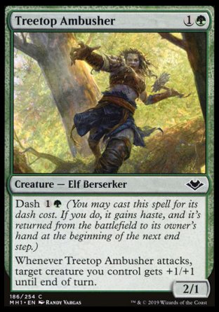 (186/254) Magic The Gathering Modern Horizons Single: Treetop Ambusher Holo Common