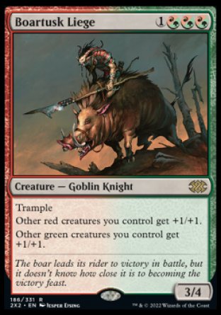 (186) Magic The Gathering Double Masters 2022 Single: Boartusk Liege  Rare