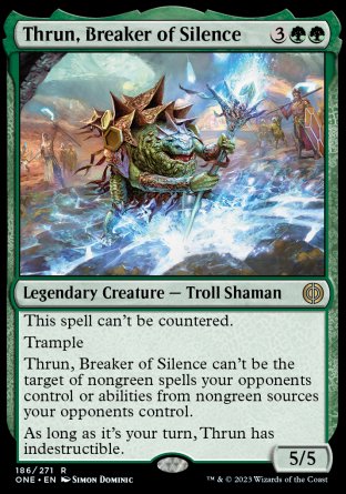 (186) Magic The Gathering Phyrexia: All Will Be One Single: Thrun, Breaker of Silence Holo Rare