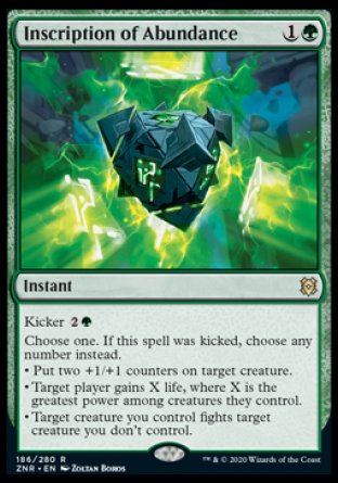 (186) Magic The Gathering Zendikar Rising: Promos Single: Inscription of Abundance (V.1) Holo Rare
