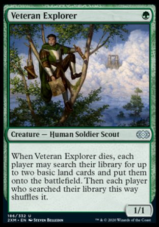 (186/332) Magic The Gathering Double Masters Single: Veteran Explorer  Uncommon