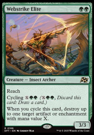 (186) Magic The Gathering Aetherdrift Single: Webstrike Elite  Rare