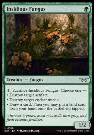 (186) Magic The Gathering Duskmourn: House of Horror Single: Insidious Fungus  Uncommon