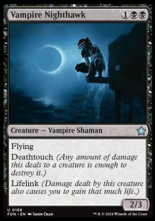 (186) Magic The Gathering Magic: The Gathering Foundations Single: Vampire Nighthawk Holo Uncommon