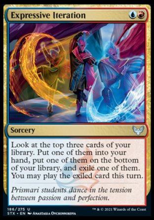 (186) Magic The Gathering Strixhaven: School of Mages Single: Expressive Iteration Holo Uncommon