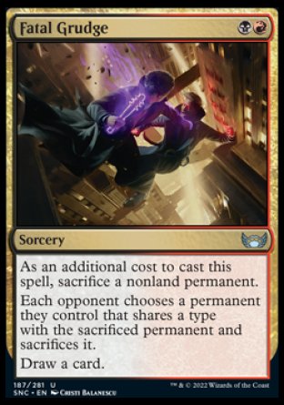 (187) Magic The Gathering Streets of New Capenna Single: Fatal Grudge Holo Uncommon