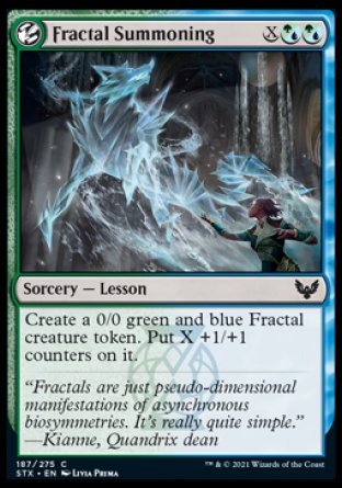 (187) Magic The Gathering Strixhaven: School of Mages Single: Fractal Summoning Holo Common