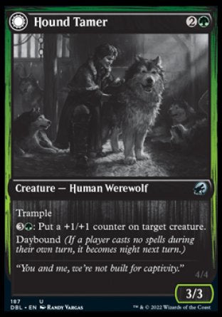 (187) Magic The Gathering Innistrad: Double Feature Single: Hound Tamer // Untamed Pup  Uncommon