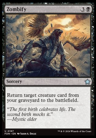(187) Magic The Gathering Magic: The Gathering Foundations Single: Zombify Holo Uncommon