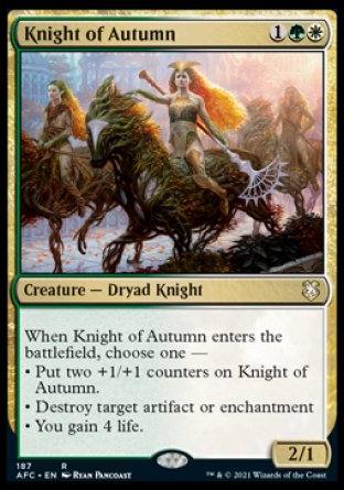 (187) Magic The Gathering Commander: Adventures in the Forgotten Realms Single: Knight of Autumn  Rare