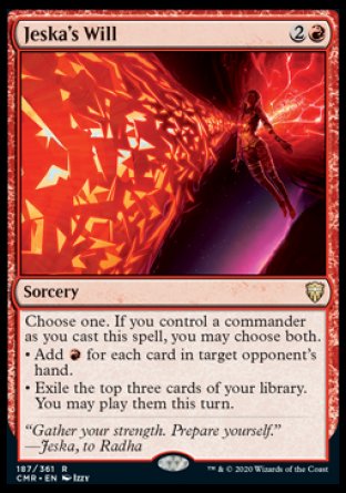(187/361) Magic The Gathering Commander Legends Single: Jeska's Will Holo Rare