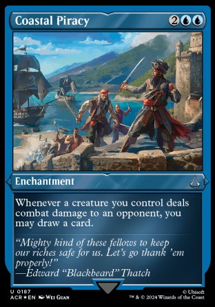 (187) Magic The Gathering Universes Beyond: Assassin's Creed: Extras Single: Coastal Piracy  Holo Uncommon