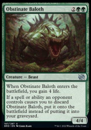 (187) Magic The Gathering The Brothers' War Single: Obstinate Baloth  Uncommon