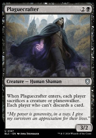 (187) Magic The Gathering Commander: Bloomburrow Single: Plaguecrafter  Uncommon