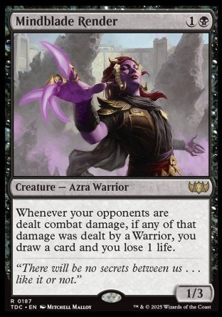 (187) Magic The Gathering Commander: Tarkir: Dragonstorm Single: Mindblade Render  Rare