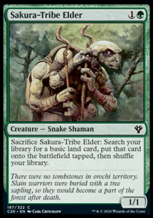 (187/322) Magic The Gathering Commander: Ikoria Single: Sakura-Tribe Elder  Common