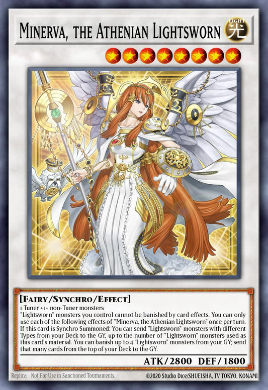 (043) YuGiOh TCG LEDE: Legacy of Destruction Single: Minerva, the Athenian Lightsworn (V.2 - Quarter Century Secret Rare)  Quarter Century Secret Rare