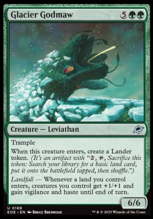 (188) Magic The Gathering Edge of Eternities Single: Glacier Godmaw Holo Uncommon