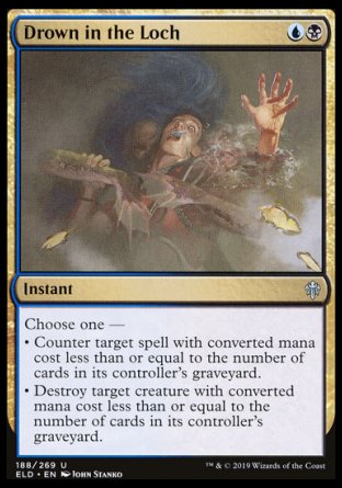 (188/269) Magic The Gathering Throne of Eldraine Single: Drown in the Loch Holo Uncommon