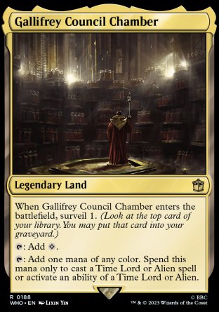 (188) Magic The Gathering Universes Beyond: Doctor Who Single: Gallifrey Council Chamber Holo Rare