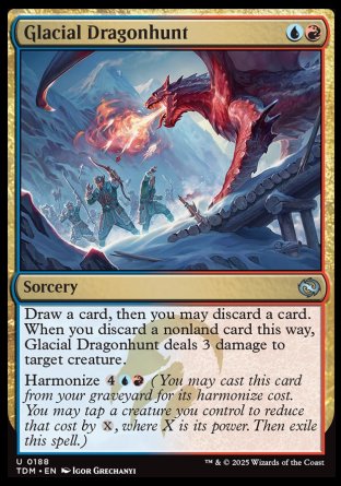 (188) Magic The Gathering Tarkir: Dragonstorm Single: Glacial Dragonhunt  Uncommon