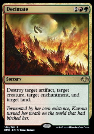 (188) Magic The Gathering Dominaria Remastered Single: Decimate  Rare