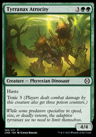 (188) Magic The Gathering Phyrexia: All Will Be One Single: Tyrranax Atrocity Holo Common