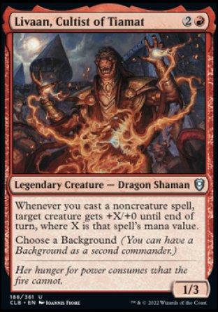 (188) Magic The Gathering Commander Legends: Battle for Baldur's Gate Single: Livaan, Cultist of Tiamat Holo Uncommon