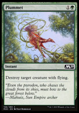 (188/280) Magic The Gathering Core 2020 Single: Plummet  Common