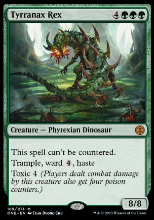 (189) Magic The Gathering Phyrexia: All Will Be One Single: Tyrranax Rex Holo Mythic