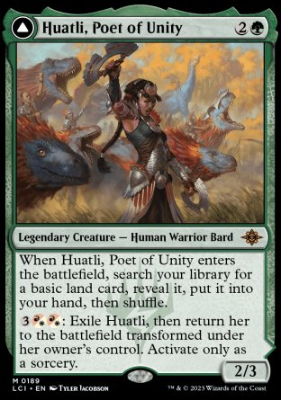 (189) Magic The Gathering The Lost Caverns of Ixalan Single: Huatli, Poet of Unity // Roar of the Fifth People  Mythic