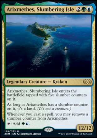(189/332) Magic The Gathering Double Masters Single: Arixmethes, Slumbering Isle Holo Rare