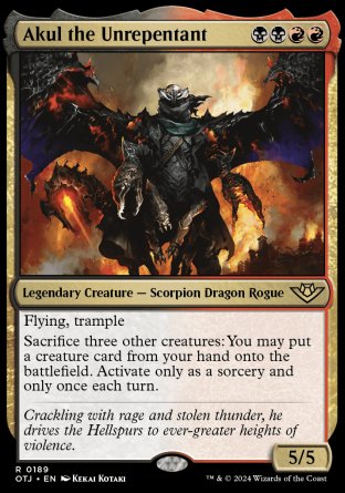 (189) Magic The Gathering Outlaws of Thunder Junction Single: Akul the Unrepentant  Holo Rare