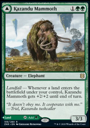 (189) Magic The Gathering Zendikar Rising: Promos Single: Kazandu Mammoth // Kazandu Valley Holo Rare