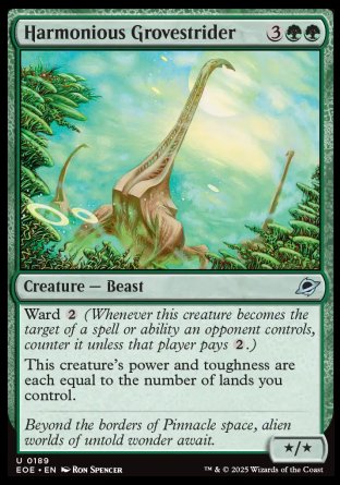 (189) Magic The Gathering Edge of Eternities Single: Harmonious Grovestrider  Uncommon