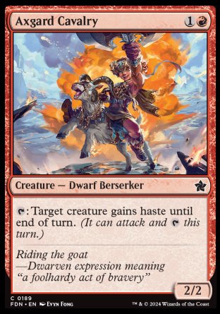 (189) Magic The Gathering Magic: The Gathering Foundations Single: Axgard Cavalry Holo Common