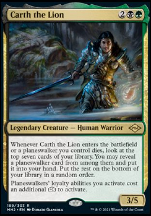 (189) Magic The Gathering Modern Horizons 2 Single: Carth the Lion  Rare