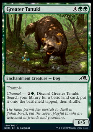 (189) Magic The Gathering Kamigawa: Neon Dynasty Single: Greater Tanuki Holo Common