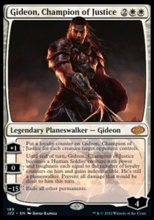 (189) Magic The Gathering Jumpstart 2022 Single: Gideon, Champion of Justice  Mythic