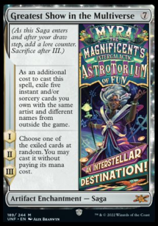 (189) Magic The Gathering Unfinity Single: Greatest Show in the Multiverse Holo Mythic