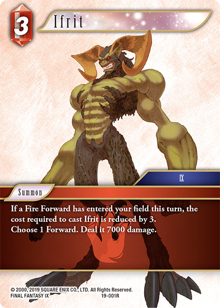 (001) Final Fantasy TCG From Nightmares Single: Ifrit (19-001) Holo Rare