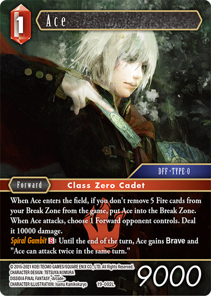 (002) Final Fantasy TCG From Nightmares Single: Ace (19-002) (V.1) Holo Legend